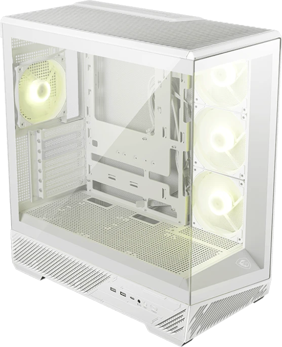 MSI MAG PANO 130R PZ White gabinete Mid-Tower vista interior
