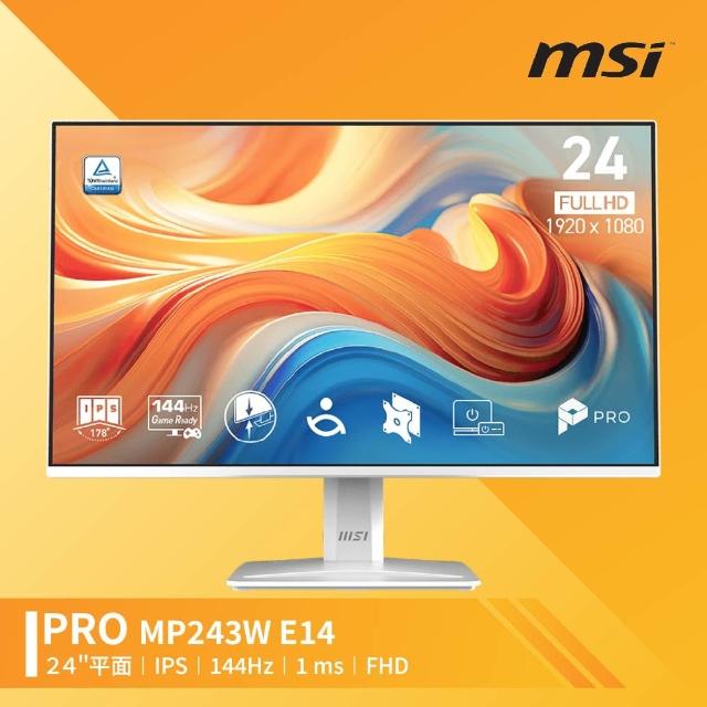 MSI PRO MP243W E14 monitor blanco 23.8 pulgadas Full HD IPS 144 Hz