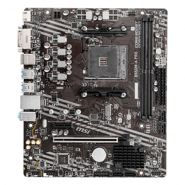 Placa Base MSI B550M-A PRO, Chipset AMD B550, Socket AM4, Soporte DDR4, Salidas HDMI y DVI-D, LAN Gigabit, USB 3.2 GEN1, Formato M-ATX - SMART BUSINESS