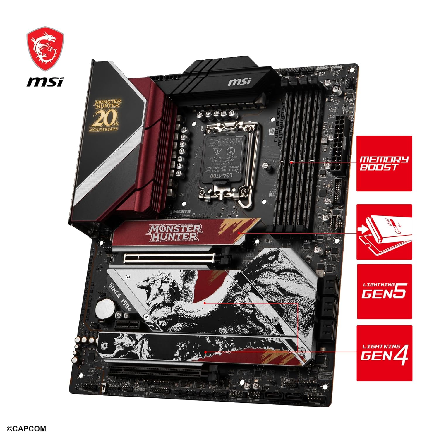 Placa Base MSI MPG Z790 EDGE EDICIÓN MONSTER HUNTER, Chipset Intel Z790, LGA1700, Formato ATX - SMART BUSINESS