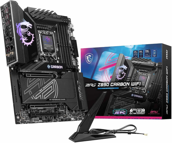 MSI Placa base para juegos MPG Z890 Carbon WiFi (compatible con procesadores Intel Core Ultra Series 2, LGA 1851, DDR5, PCIe 5.0, M.2, SATA, LAN de 5 Gbps, USB tipo C, Wi-Fi 7, Bluetooth 5.4, - SMART BUSINESS