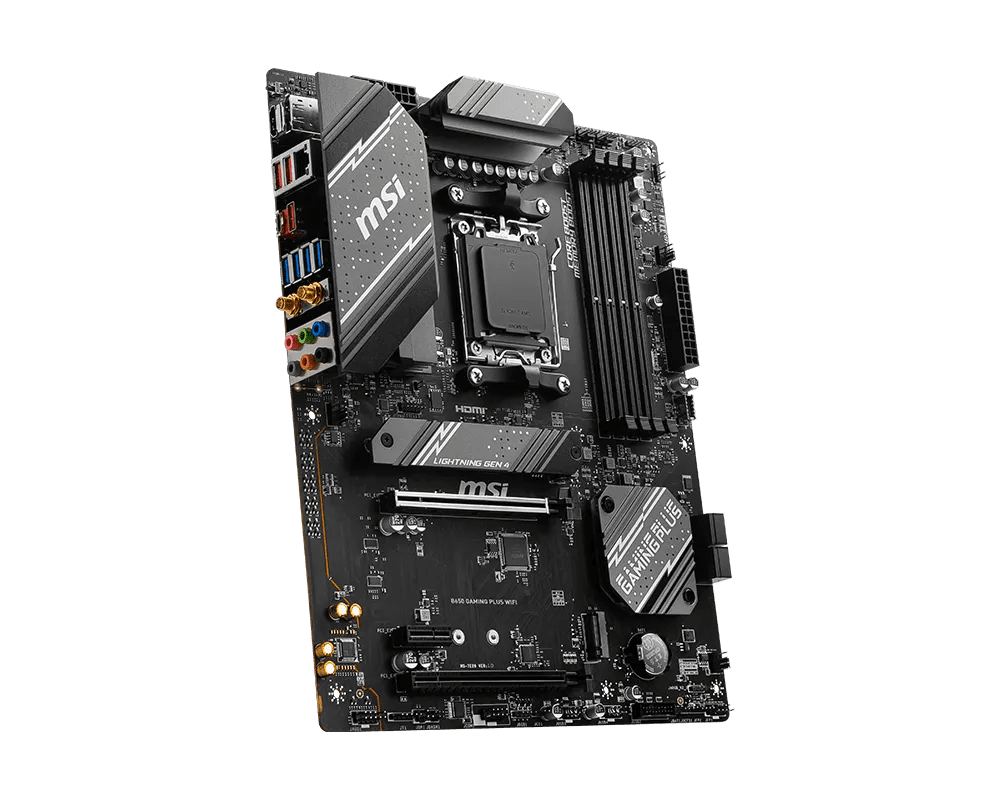 Placa madre MSI B650 Gaming Plus WiFi vista de puertos posteriores