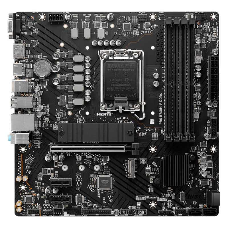 MSI PRO B760M-P DDR4 placa madre vista principal oficial