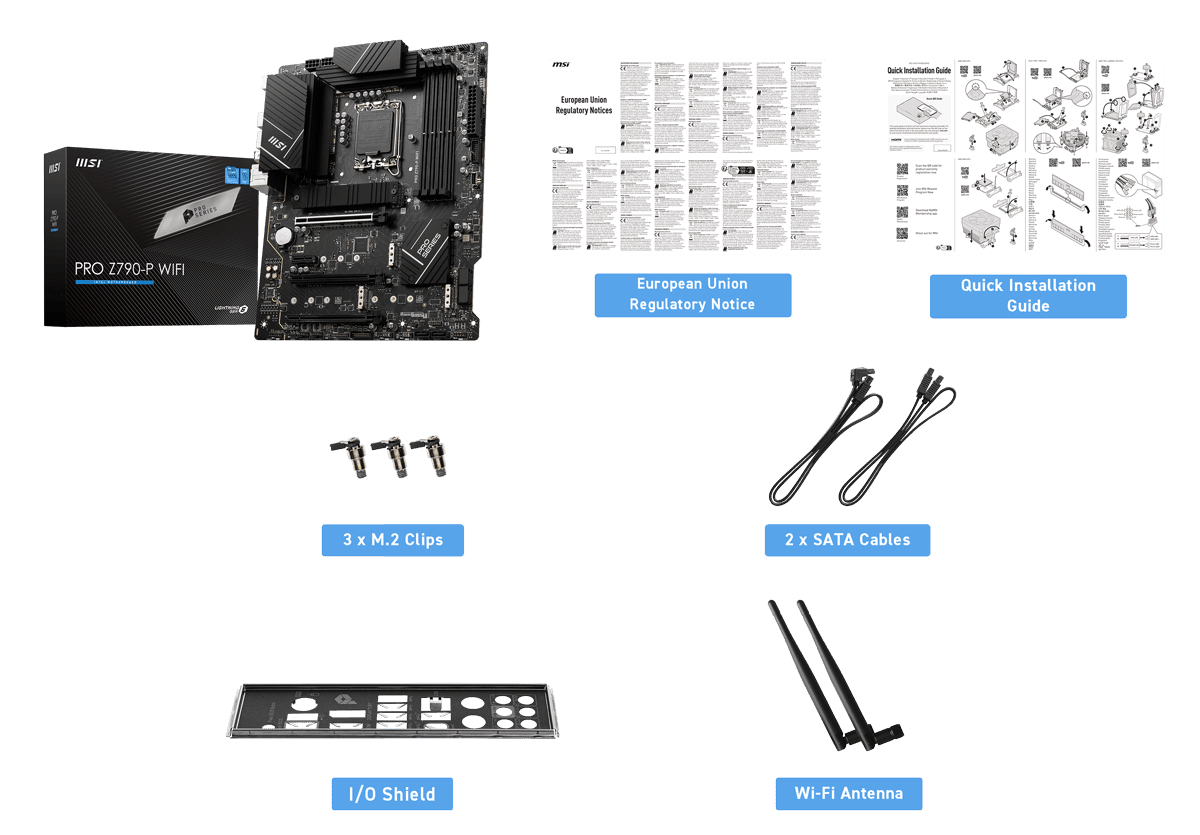 MSI PRO Z790-P WIFI placa madre y accesorios oficiales