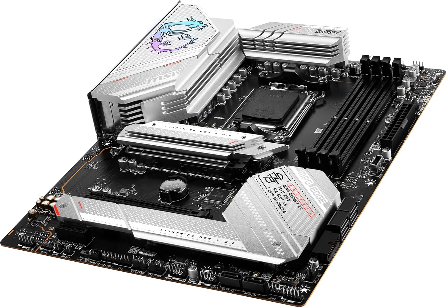 Placa madre para videojuegos MSI MPG B650 Edge WiFi (AMD Ryzen 8000/7000, AM5, ATX, DDR5, PCIe 4.0, M.2, SATA 6Gb/s, USB 3.2 Gen 2, HDMI/DP, Wi-Fi 6E, Bluetooth 5.3, ATX) - SMART BUSINESS