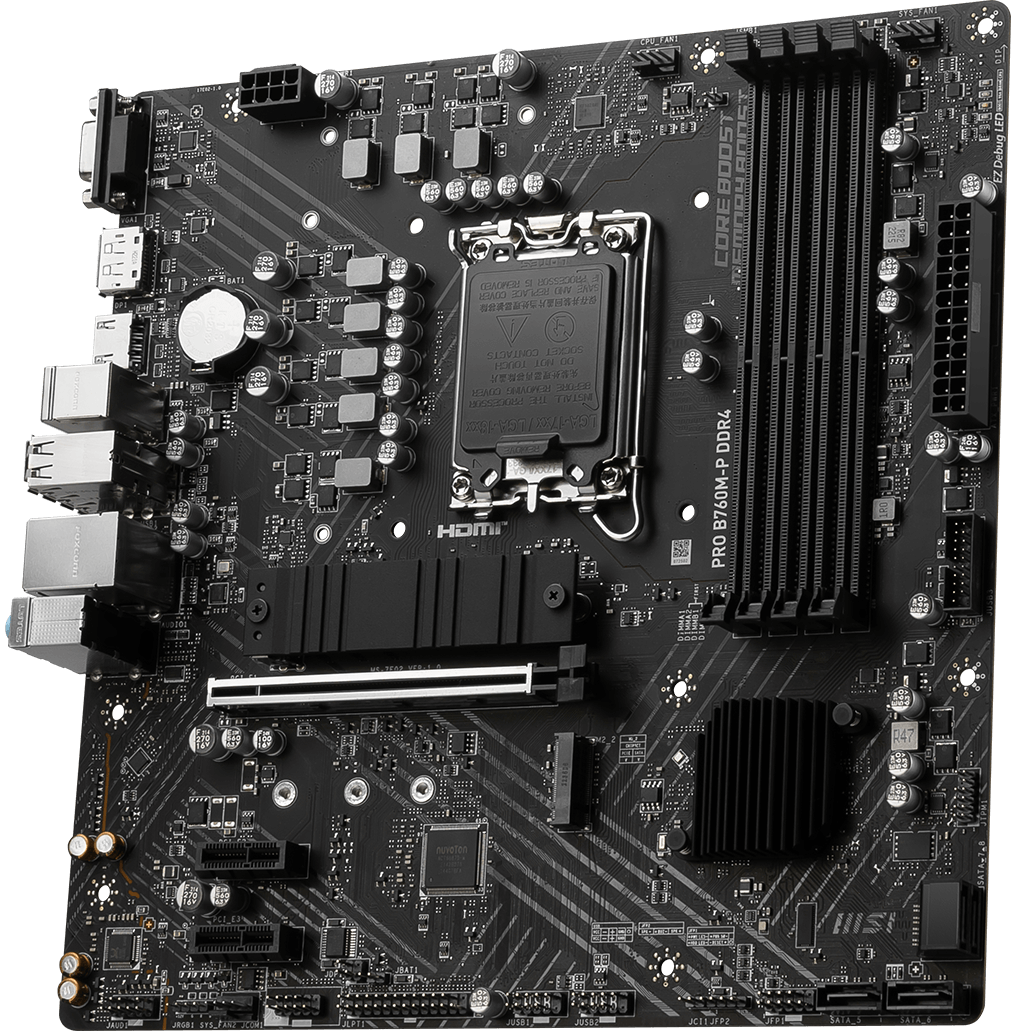 MSI PRO B760M-P DDR4 placa madre vista principal