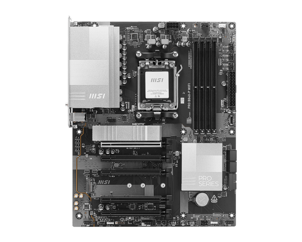 MSI PRO B840 - P WIFI (911 - 7E57 - 001) – MOTHERBOARD ATX AM5 PARA RYZEN 7000/8000/9000, DDR5 8000+ OC, 2×M.2 GEN 4, WI - FI 7 + 2.5G LAN, DISEÑO FROZR TÉRMICO 911-7E57-001 - SMART BUSINESS