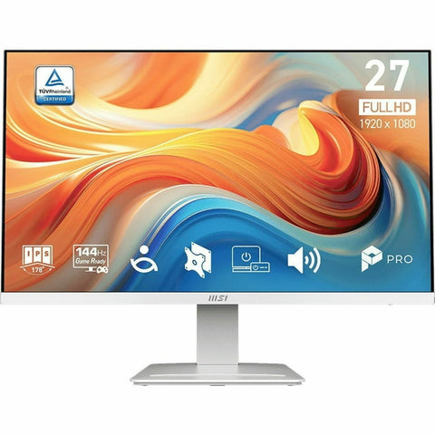 MSI PRO MP273W E14A monitor blanco 27 pulgadas vista principal