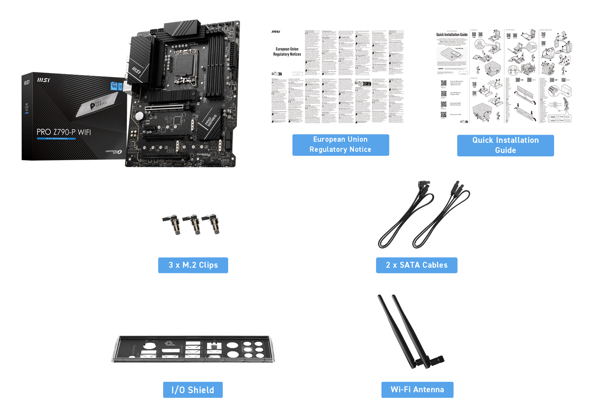 MSI PRO Z790-P WIFI placa madre y accesorios oficiales