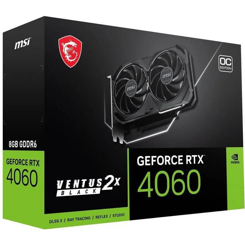 Tarjeta de video MSI GeForce RTX 4060 VENTUS 2X BLACK 8G OC, 8GB GDDR6, PCIe Gen 4.0 x8 - SMART BUSINESS