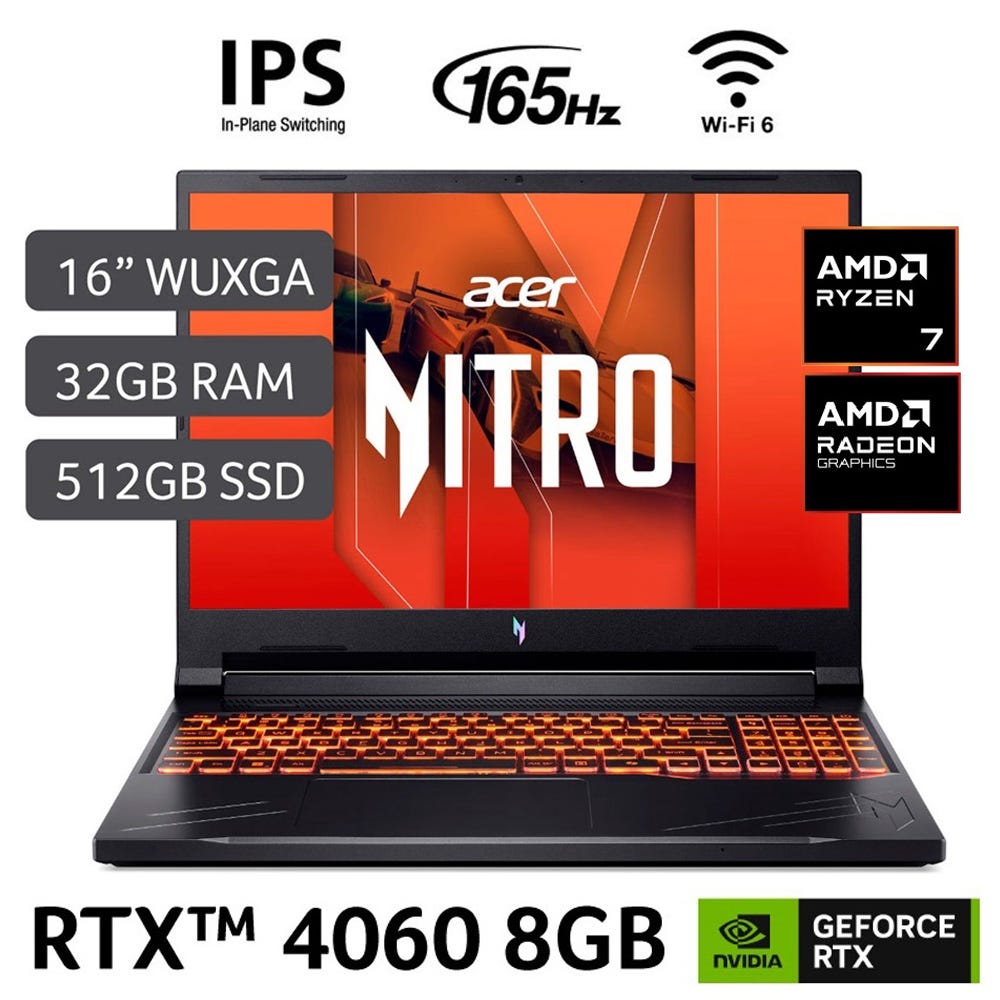 NB ACER PREDATOR PHN16 - 71 - 74FT, I7 - 13VA, 16GB, 1TB, RTX4060, 8GB, 16" W11, NH.QLUAL.00N NH.QLUAL.00N - SMART BUSINESS