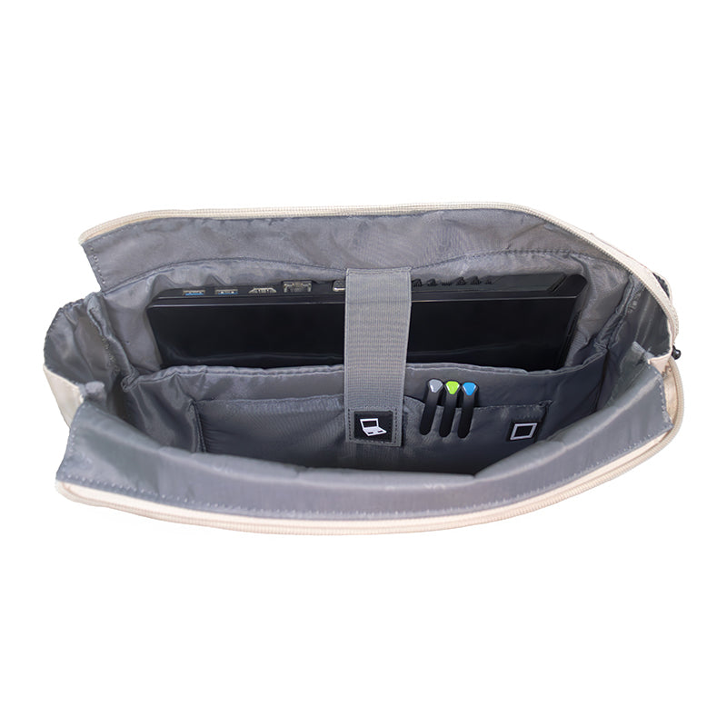 BOLSO BANDOLERA TEROS ROSSAN BEIGE TE-9033BG PARA NOTEBOOKS HASTA 15.6" CON COMPARTIMENTOS MULTIFUNCIONALES