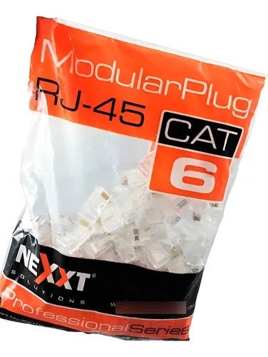NEXXT AW102NXT04 – CONECTORES RJ45 CAT 6 • CHAPADO EN ORO 50Μ • PACK DE 100 UNIDADES • ALTO RENDIMIENTO PARA REDES AW102NXT04 - SMART BUSINESS