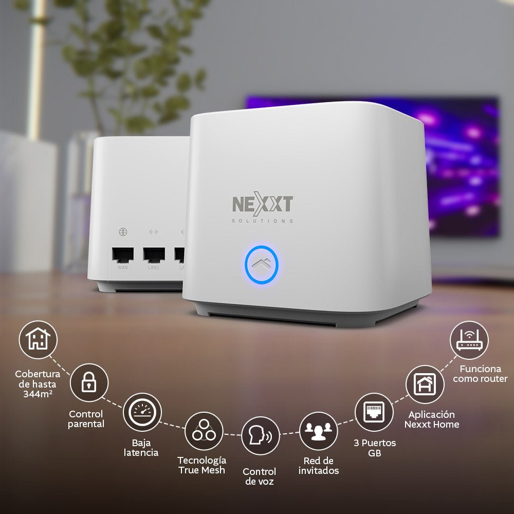 NEXXT SOLUTIONS HOME - ROUTER - WIRELESS MESH - 802.11A/B/G/N/AC/AX - DESKTOP - MESH ROUTERAX18002PK NCM-X18002PK - SMART BUSINESS