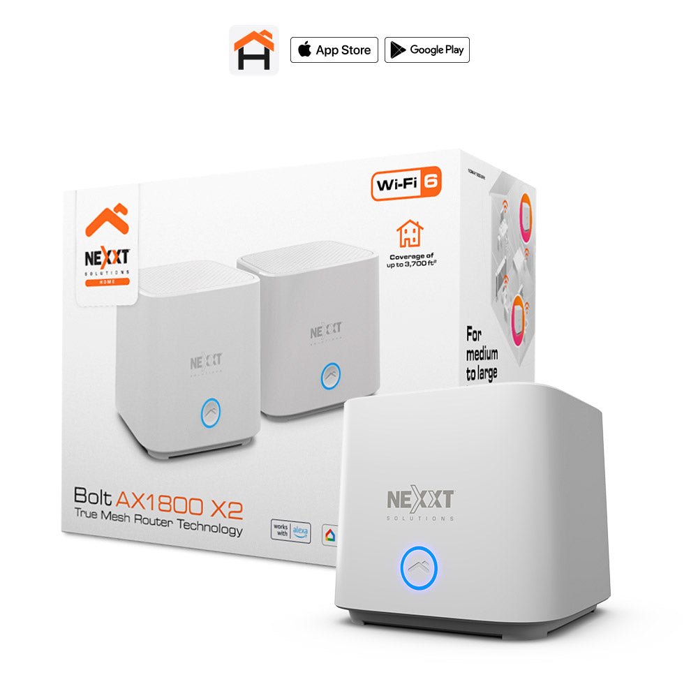 NEXXT SOLUTIONS HOME - ROUTER - WIRELESS MESH - 802.11A/B/G/N/AC/AX - DESKTOP - MESH ROUTERAX18002PK NCM-X18002PK - SMART BUSINESS