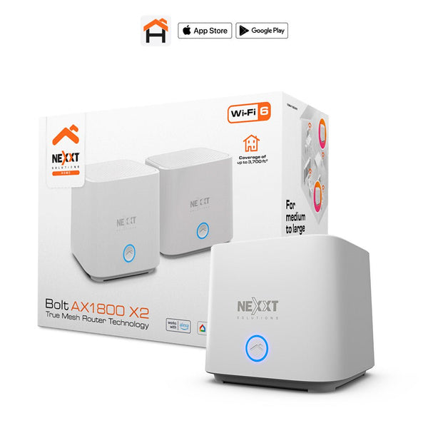 NEXXT SOLUTIONS HOME - ROUTER - WIRELESS MESH - 802.11A/B/G/N/AC/AX - DESKTOP - MESH ROUTERAX18002PK NCM-X18002PK - SMART BUSINESS