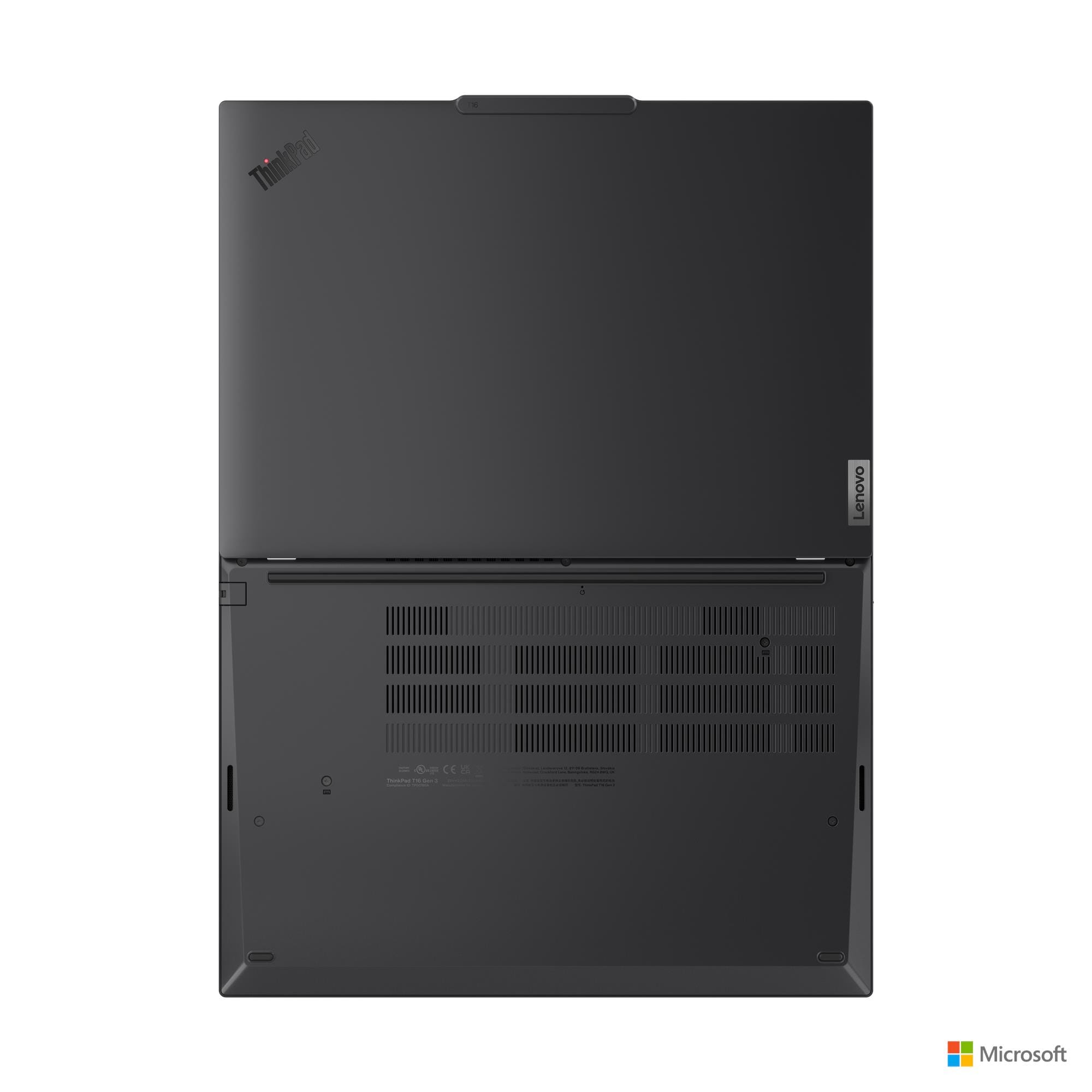 NOTEBOOK LENOVO T16 CON PROCESADOR INTEL CORE ULTRA, 16GB RAM, 512GB SSD, PANTALLA 16" WUXGA, WINDOWS 11 PRO, WIFI 6, LECTOR DE HUELLAS Y CÁMARA 5MP 21MQ000WLM - SMART BUSINESS