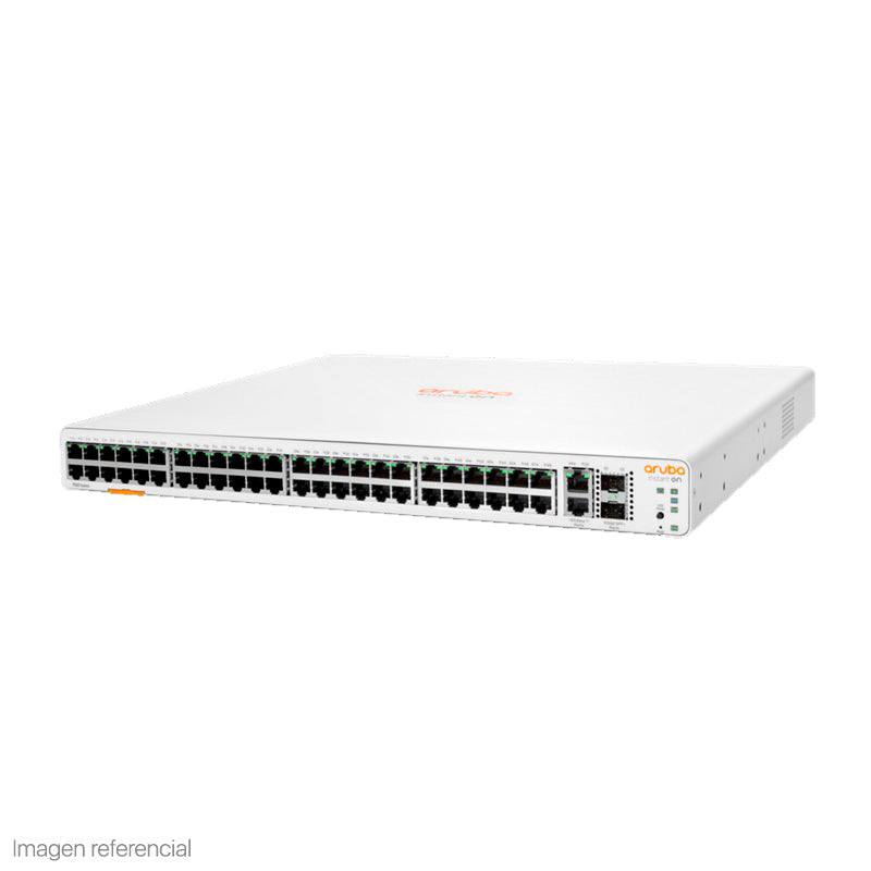 Switch Aruba Gigabit Ethernet Instant On 1960, 48 Puertos 10/100/1000Mbps + 2 Puertos SFP+, 2 Puertos 10GBASE-T, 16.000 Entradas - Administrable
