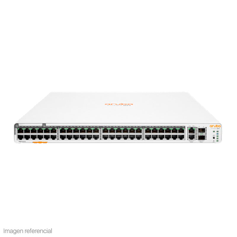 SWITCH ADMINISTRABLE ARUBA INSTANT ON 1960: 48 PUERTOS POE GIGABIT ETHERNET, 2 PUERTOS SFP+, 176 GBIT/S, 16,000 ENTRADAS