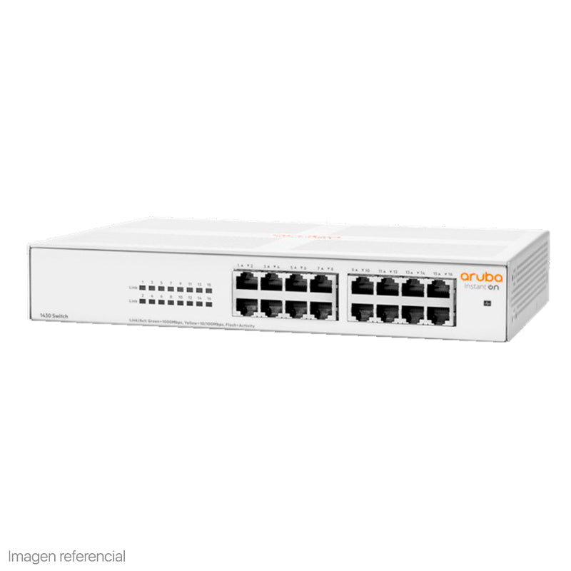 Switch Aruba Gigabit Ethernet Instant On 1430, 16 Puertos RJ-45 10/100/1000Mbps, 32 Gbit/s, 8192 Entradas - No Administrable