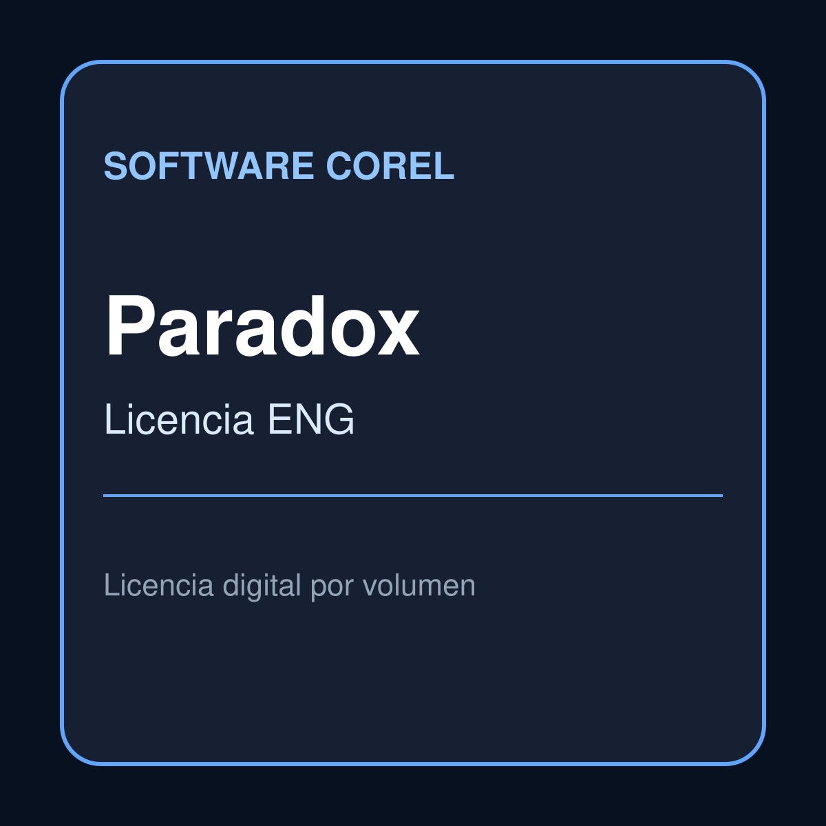 Corel Paradox licencia digital