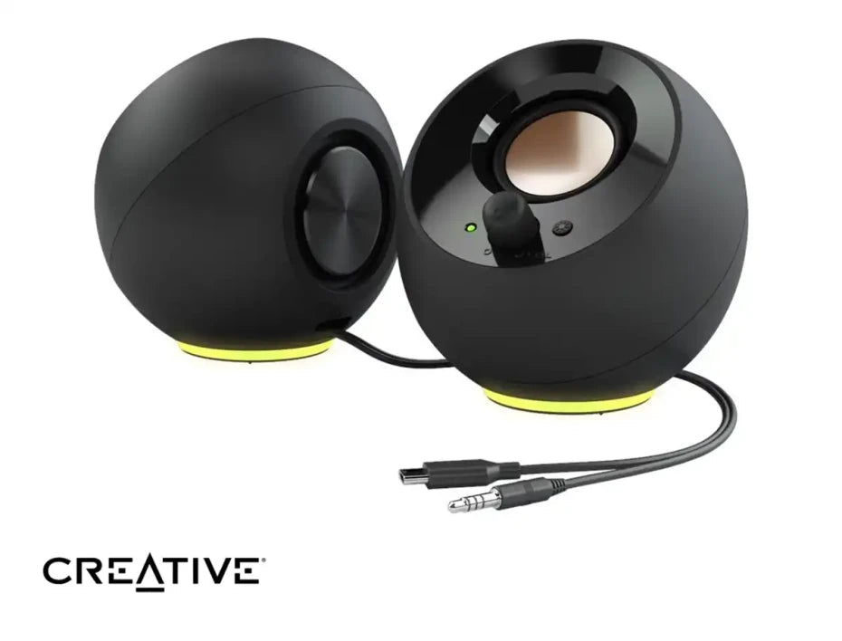 PARLANTE CREATIVE PEBBLE SE RGB 2.0 4.4W / 8.8W 3.5MM USB - POWER BLACK (51MF1725AA000) 51MF1725AA000 - SMART BUSINESS