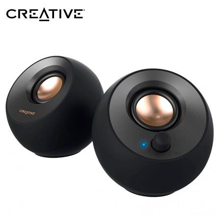 PARLANTE CREATIVE PEBBLE V2 2.0 8W X 2, 16WATTS, INTERFAZ USB TIPO C, CONECTA TUS DISPOSITIVOS, COLOR NEGRO (51MF1695AA000) 51MF1695AA000 - SMART BUSINESS