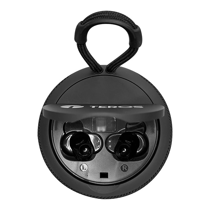 PARLANTE Y AUDÍFONO 2 EN 1 TEROS, TE - 6033N, BLUETOOTH, 5W, 1200MAH, NEGRO TE-6033N - SMART BUSINESS