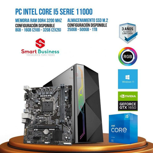 PC Gamer Intel® Core™ i5 de 11ᵃ Gen - T. video dedicado GeForce GTX 1650 D6 GAMING X - SMART BUSINESS
