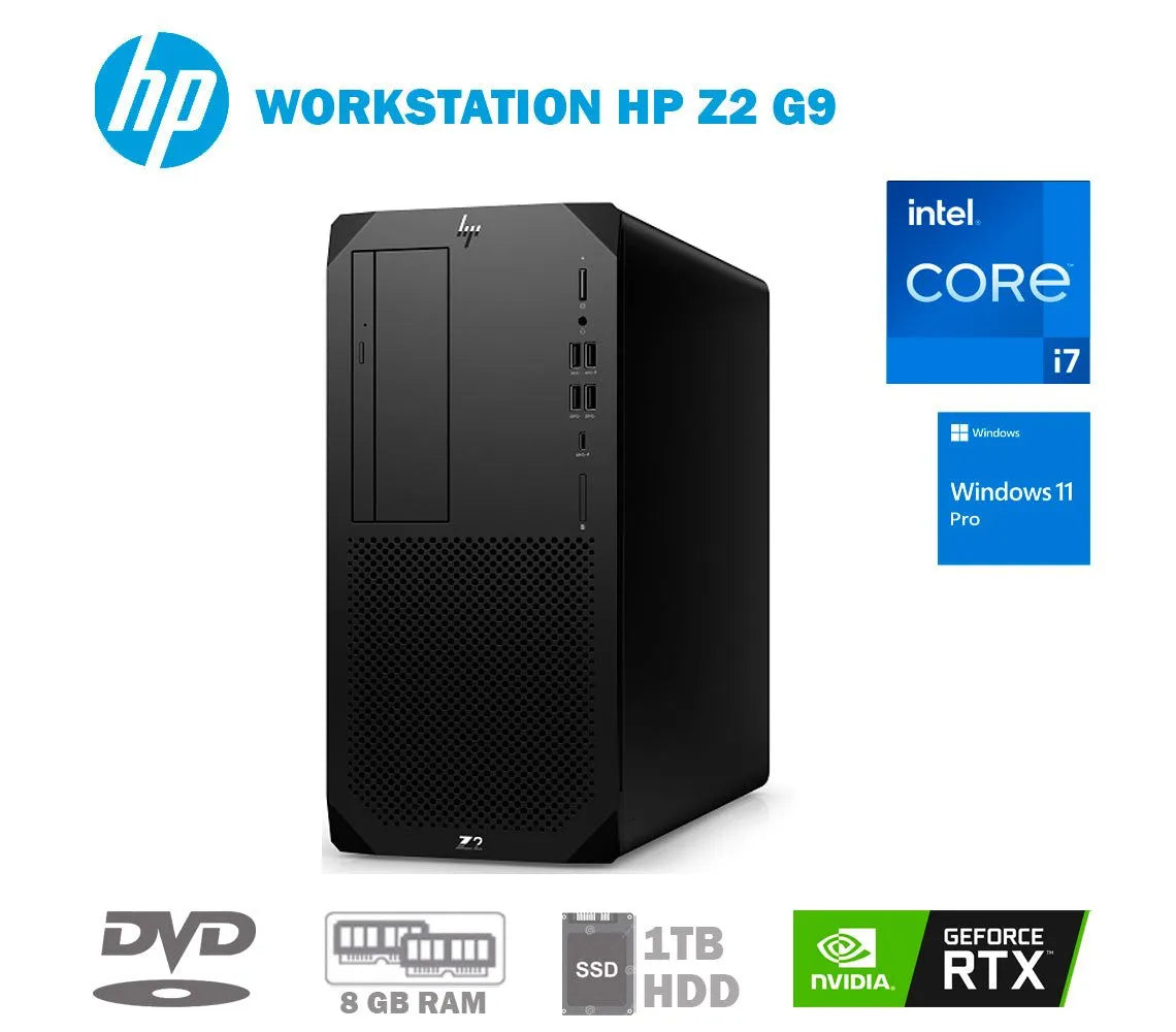 PC HP WORKSTATION HP Z2 G9, CORE I7 12A GEN 3.60GHZ, 16GB RAM, 1TB SSD, GEFORCE RTX3070 8GB, WINDOWS 11 PRO - SMART BUSINESS