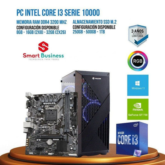 PC Intel® Core™ i3 10ma Gen - T. video dedicado NVIDIA® GeForce® 730 2GB - SMART BUSINESS