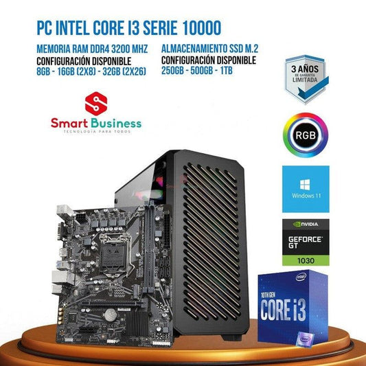 PC Intel® Core™ i3 10ma Gen - T. video dedicado NVIDIA® GeForce® GT 1030 - SMART BUSINESS