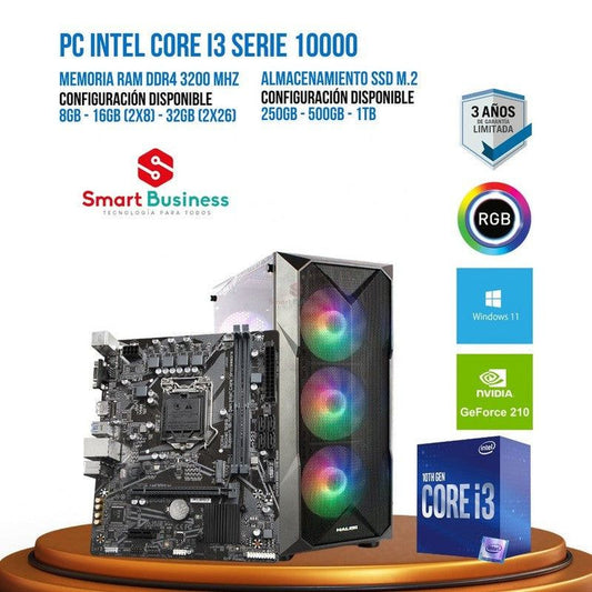 PC Intel® Core™ i3 10ma Gen - T. video NVIDIA® GeForce® 210 - SMART BUSINESS