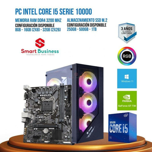 PC Intel® Core™ i5 10ma Gen - T. video dedicado NVIDIA® GeForce® 730 2GB - SMART BUSINESS
