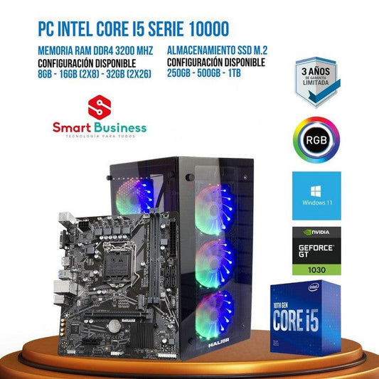 PC Intel® Core™ i5 10ma Gen - T. video dedicado NVIDIA® GeForce® GT 1030 - SMART BUSINESS