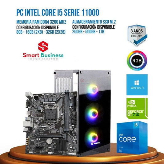 PC Intel® Core™ i5 de 11ᵃ Gen - T. video dedicado NVIDIA® GeForce® GT 710 - SMART BUSINESS