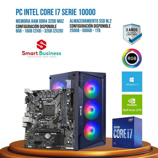 PC Intel® Core™ i7 de 10ma Gen - T. video NVIDIA® GeForce® 210 - SMART BUSINESS