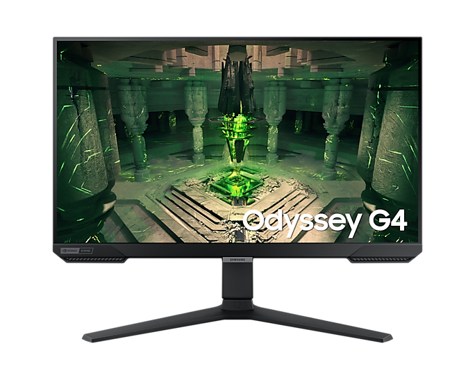 Monitor gaming Samsung Odyssey G4 25″ Full HD, IPS, 1ms, 240Hz, FreeSync Premium/G-Sync, 400 nits, HDMI y DisplayPort- S25BG402EN  – diseño compacto, fluido y preciso para juegos rápidos