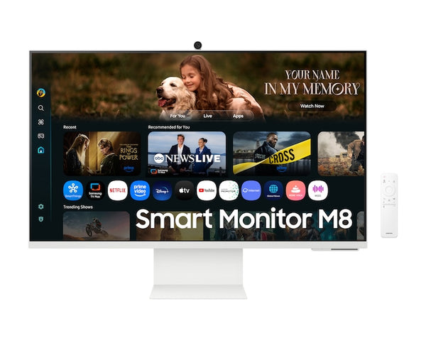 SAMSUNG MONITOR SMART UHD M8 DE 32" 4K USB-C WEB CAM,PIVOT POTENCIADO CON IA, BLANCO