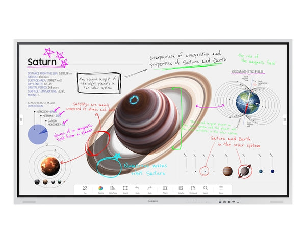 SAMSUNG (LH85WMBWLGCXZA-N7-C) FLIP PRO WM85B 85" 4K UHD, TÁCTIL IR 20 PUNTOS, USB-C, HDMI, LAN, WI-FI, TIZEN 6.5, 3 AÑOS ON-SITE – PIZARRA INTERACTIVA PARA EDUCACIÓN Y NEGOCIOS