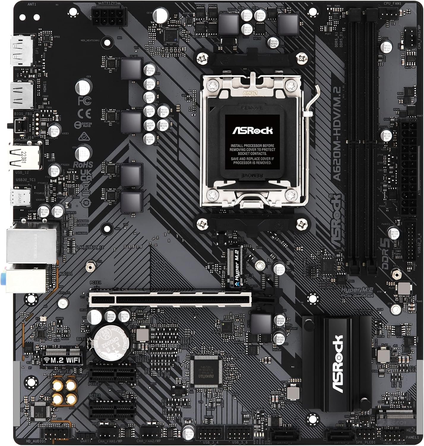 PLACA BASE ASROCK A620M HDV/M.2 CON SOCKET AM5 Y SOPORTE PARA RAM DDR5 A 6400 MHZ A620M-HDV/M.2 - SMART BUSINESS
