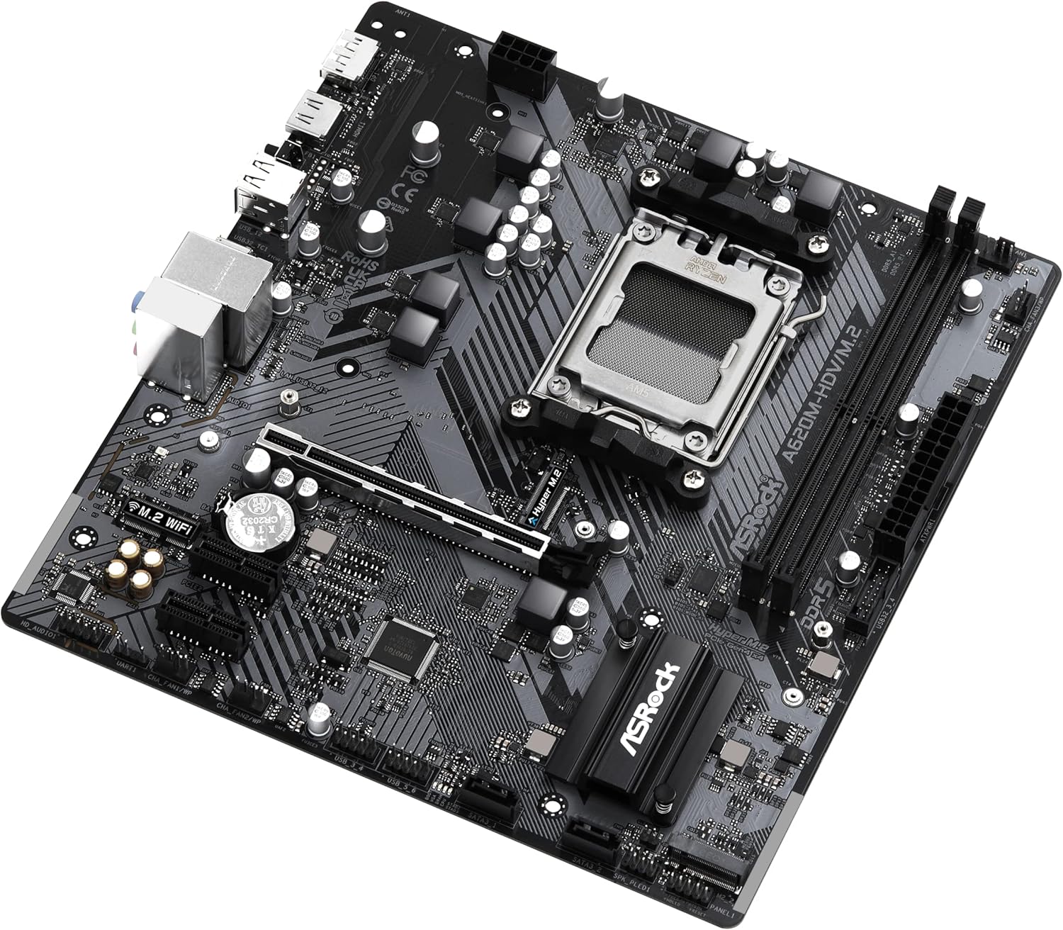 PLACA BASE ASROCK A620M HDV/M.2 CON SOCKET AM5 Y SOPORTE PARA RAM DDR5 A 6400 MHZ A620M-HDV/M.2 - SMART BUSINESS