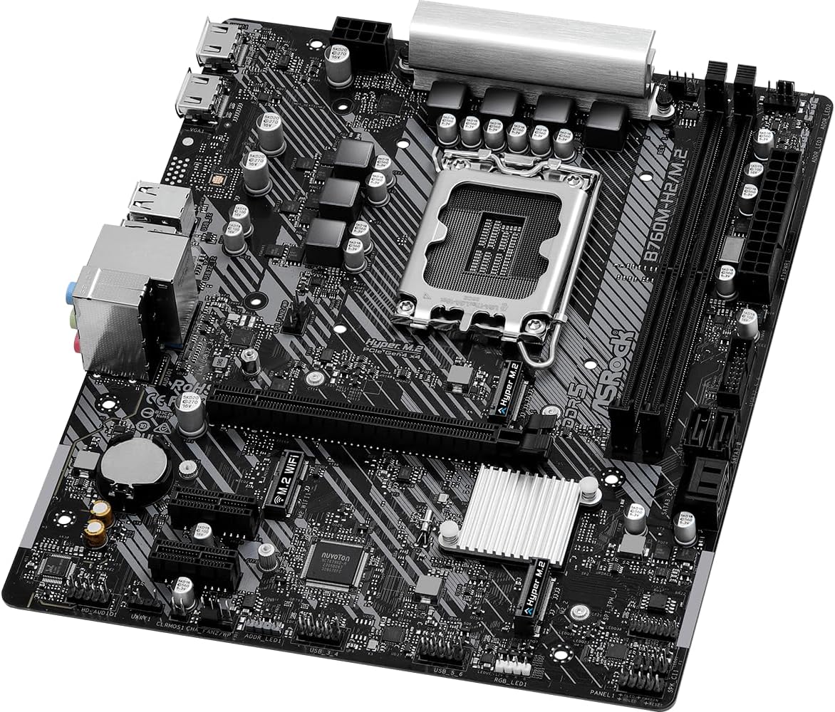 PLACA BASE ASROCK B760M - H2/M.2 LGA 1700 MATX DDR5, NEGRO B760M-H2/M.2 - SMART BUSINESS