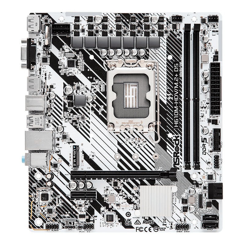 Placa Base ASROCK H610M-HDV/M.2+ D5, Intel H610, LGA1700, Formato mATX - SMART BUSINESS