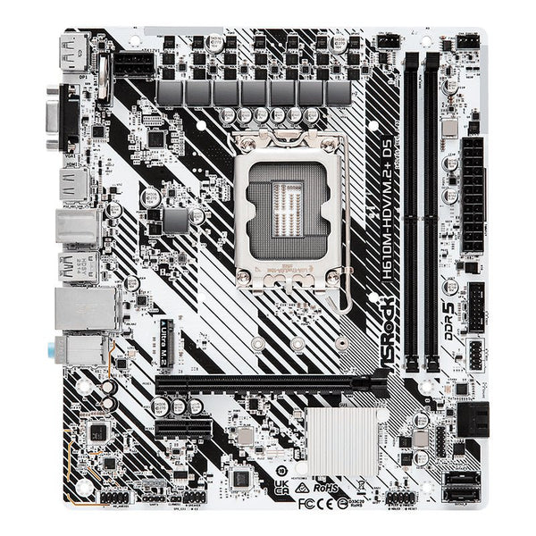 PLACA BASE ASROCK H610M - HDV/M.2+ D5, INTEL H610, LGA1700, FORMATO MATX H610M-HDV/M.2+D5 - SMART BUSINESS