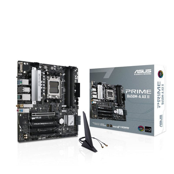 Placa Base ASUS Micro-ATX PRIME B650M-A AX II, S-AM5, AMD B650, HDMI, Soporta 128GB DDR5 para Procesadores AMD Ryzen 7000 - SMART BUSINESS