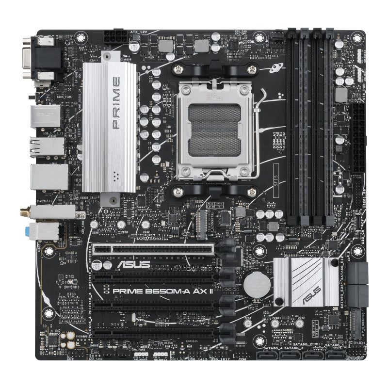Placa Base ASUS Micro-ATX PRIME B650M-A AX II, S-AM5, AMD B650, HDMI, Soporta 128GB DDR5 para Procesadores AMD Ryzen 7000 - SMART BUSINESS