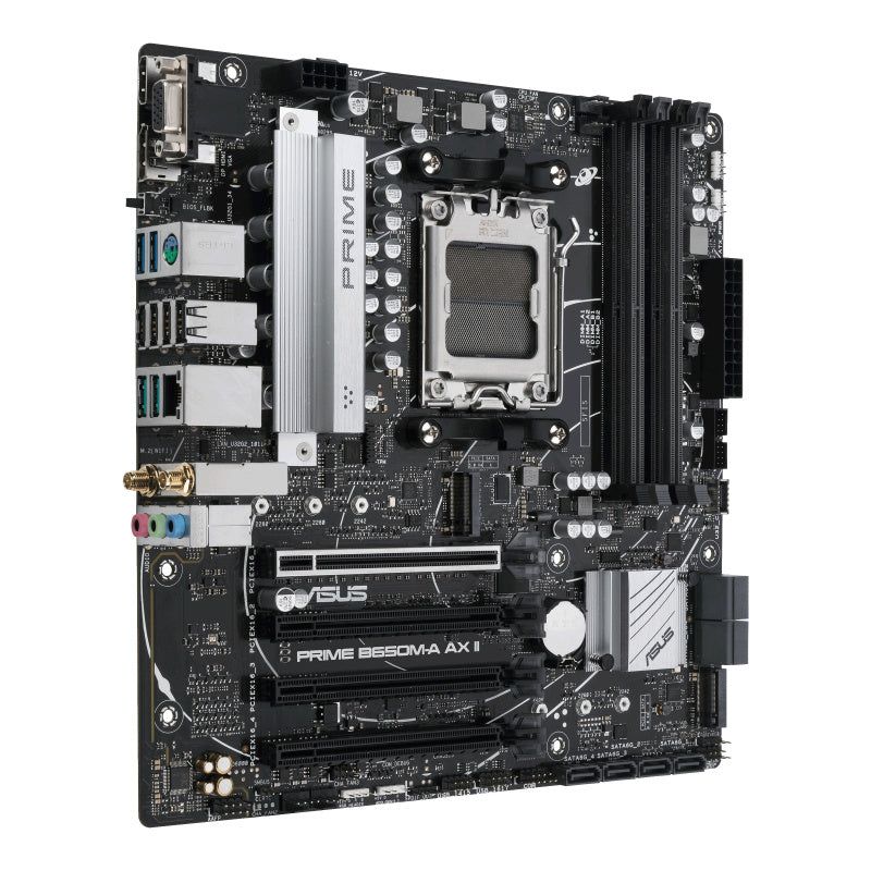 Placa Base ASUS Micro-ATX PRIME B650M-A AX II, S-AM5, AMD B650, HDMI, Soporta 128GB DDR5 para Procesadores AMD Ryzen 7000 - SMART BUSINESS