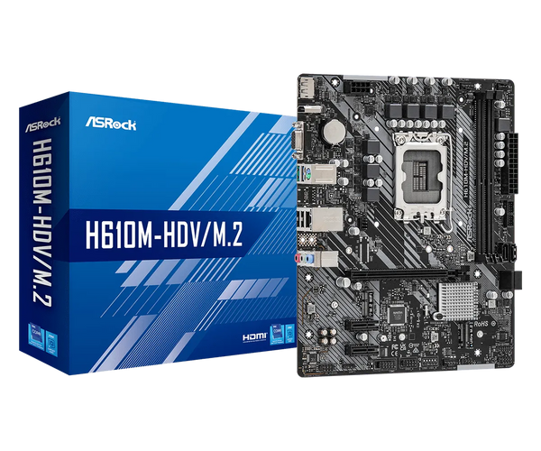 Placa Base De Computador De Escritorio Asrock - Intel H610 Conjunto De Circuitos Integrados - Socket Lga-1700 - Micro Atx - SMART BUSINESS