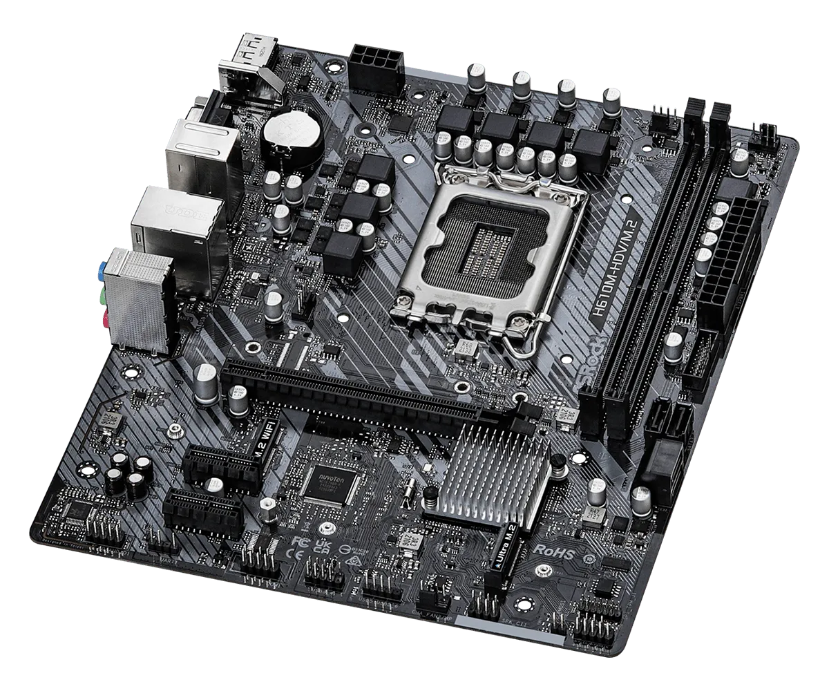 Placa Base De Computador De Escritorio Asrock - Intel H610 Conjunto De Circuitos Integrados - Socket Lga-1700 - Micro Atx - SMART BUSINESS